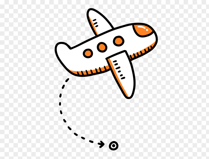 Orange Simple Plane Decoration Pattern Airplane Cartoon Clip Art PNG