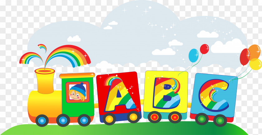 Vector Cartoon Toy Alphabet Train Royalty-free PNG