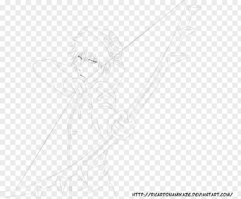Ichigo Kurosaki Line Art Byakuya Kuchiki Rukia Sketch PNG