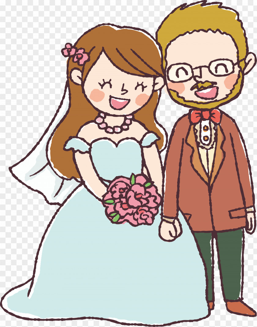 Wedding Character Design Marriage Drawing Invitation Couple PNG
