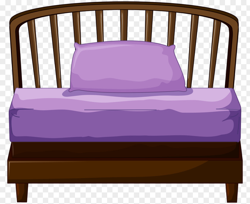 A Single Bed Bedroom Illustration PNG