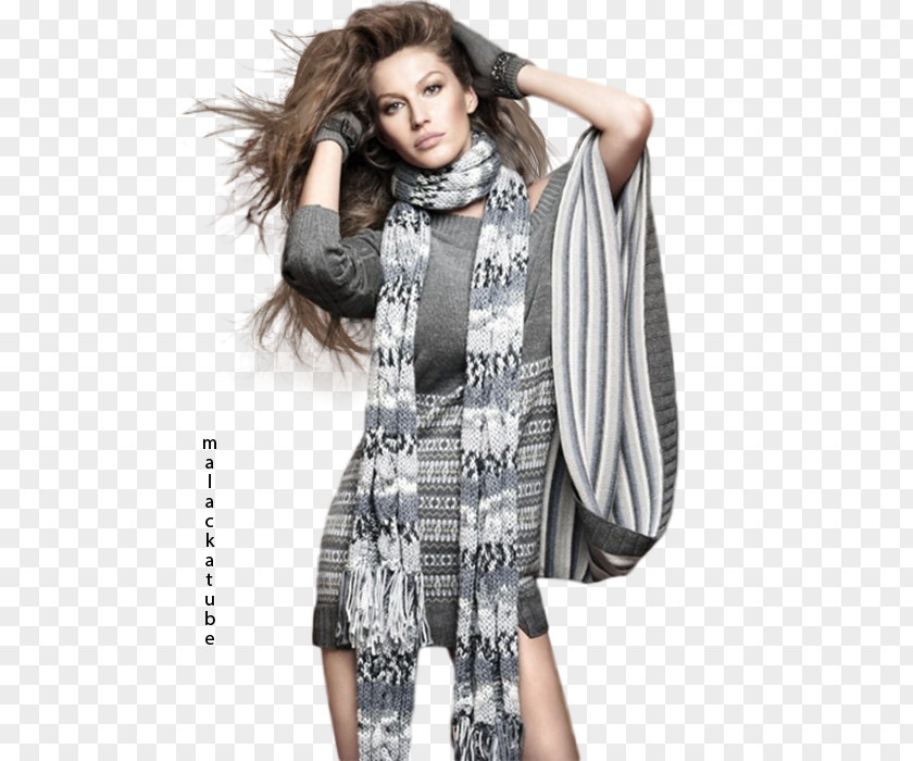 Model Gisele Bündchen Scarf Warp Knitting Fashion Outerwear PNG
