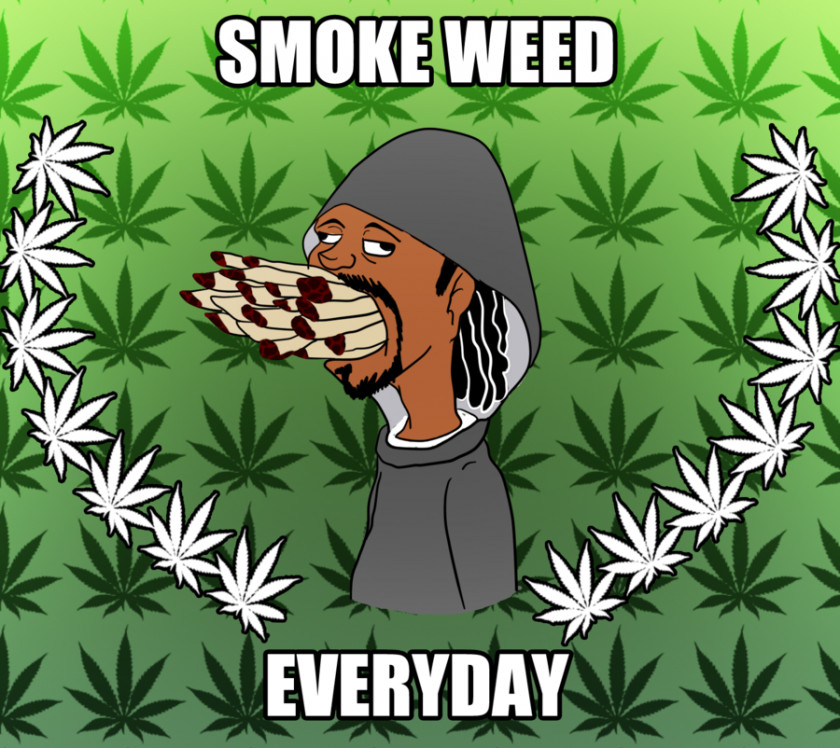 Cartoon Weed Cannabis Smoking Head Shop Joint PNG