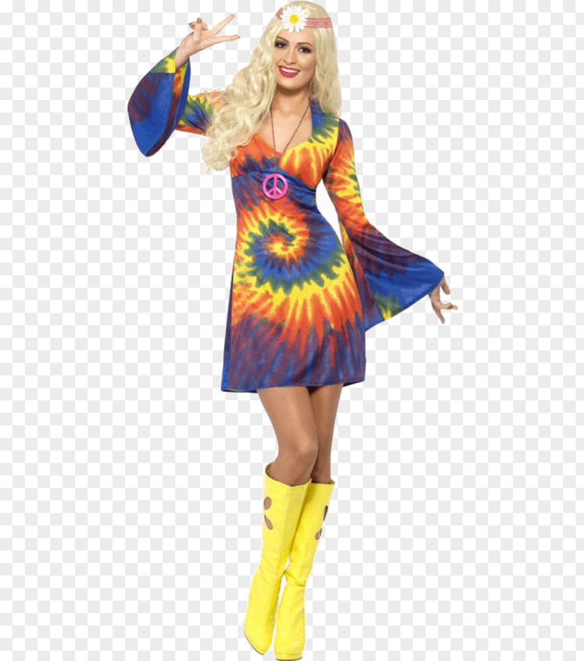 Dress 1960s 1970s Costume Party Hippie PNG