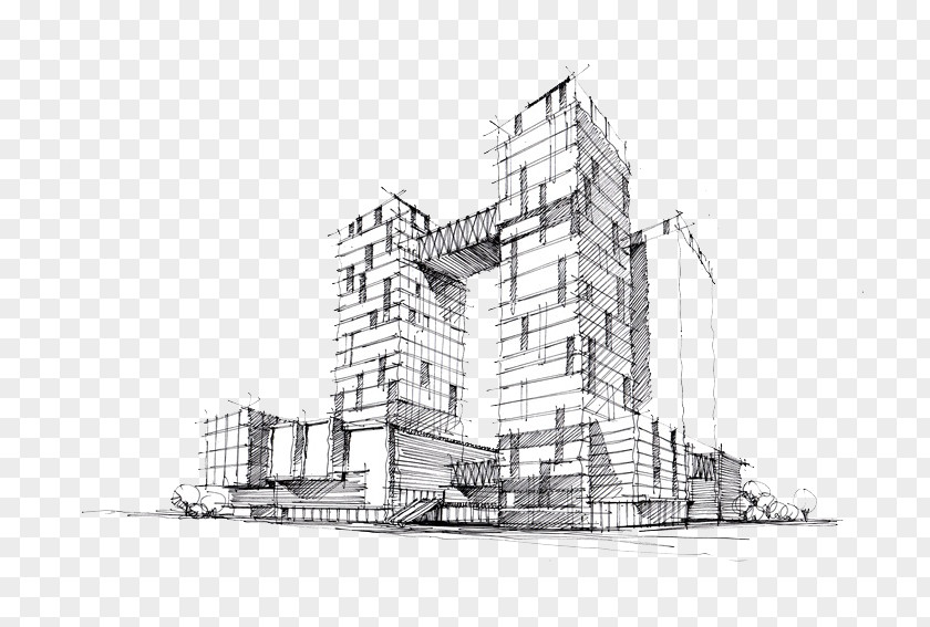 Building Drawing Architecture Sketch PNG