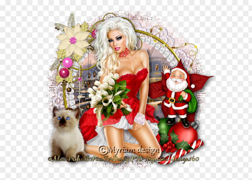 Doll Christmas Ornament Flower Character PNG