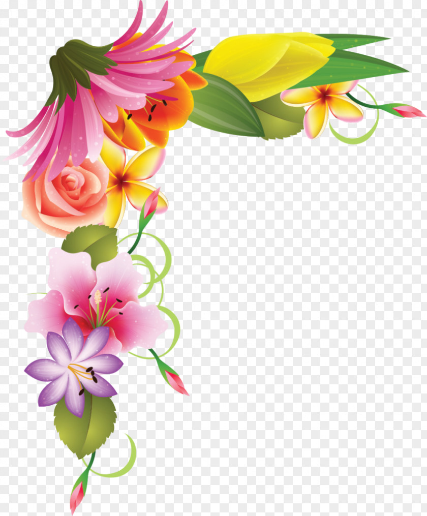 Floral Corner Design Flower Clip Art PNG