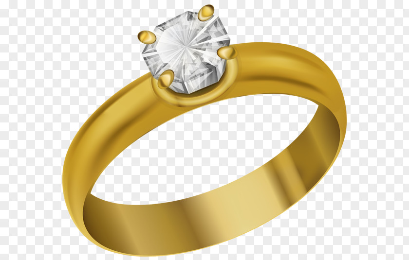 Gold Diamond Ring Wedding Jewellery Engagement Clip Art PNG