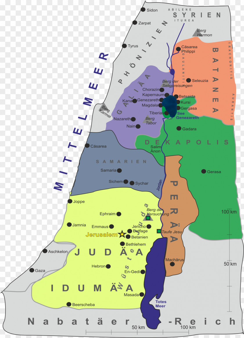 Map History Of Israel Judea Historical Jesus PNG