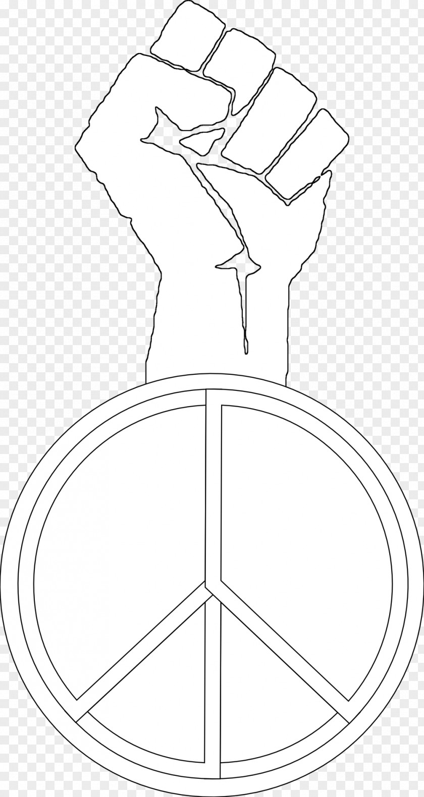 Peace Symbol Line Art Black And White Drawing Monochrome PNG