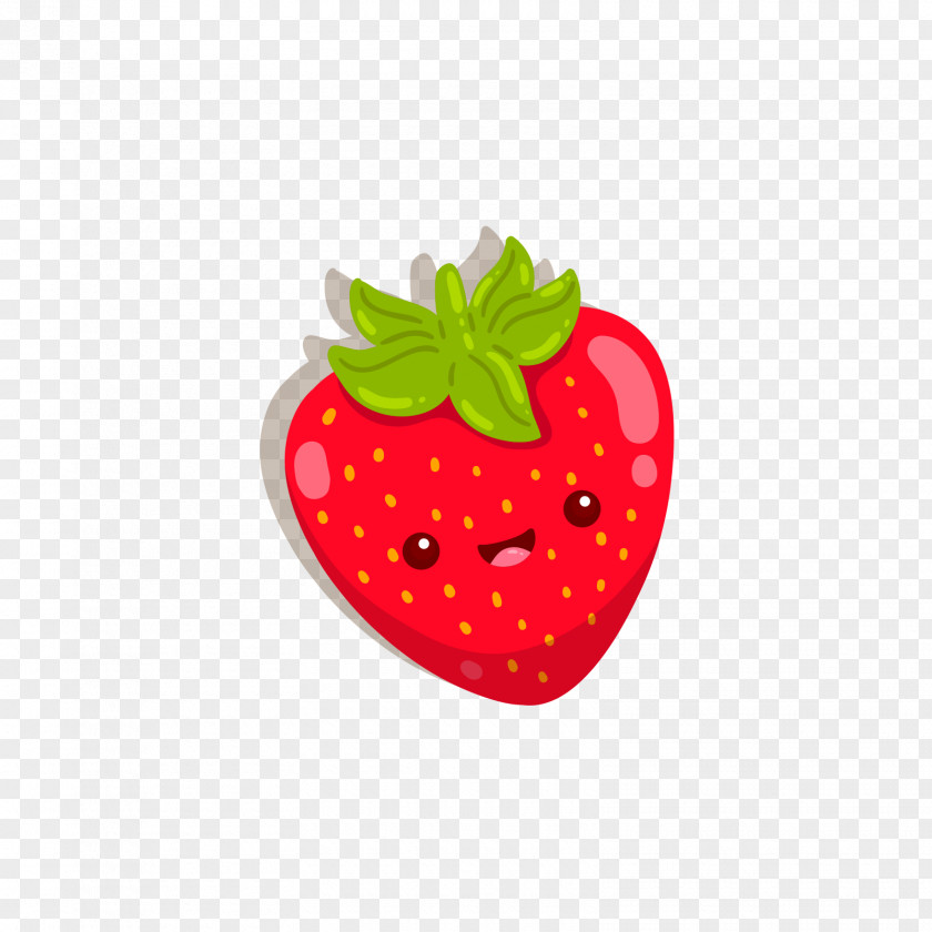 Red Strawberry Cartoon Expression Ice Cream Cake Aedmaasikas PNG
