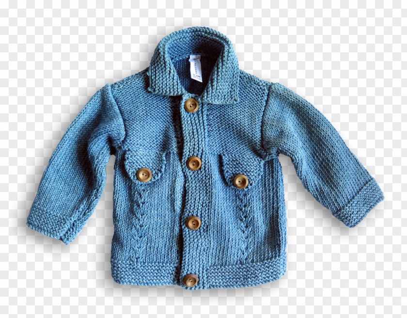 Denim Jacket Cardigan Hand Knitting PNG