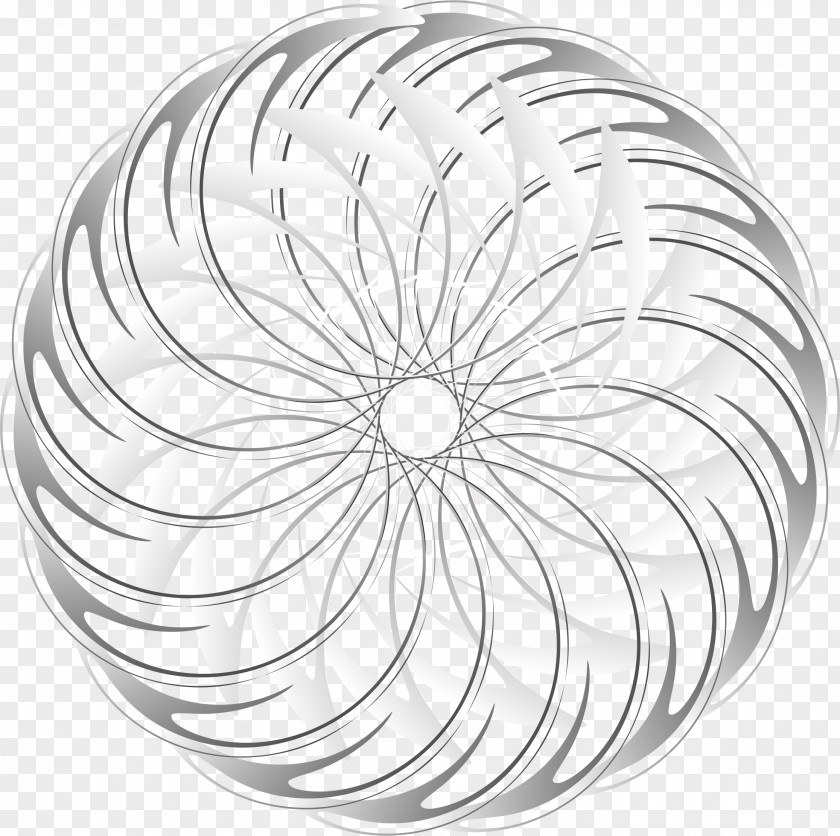 Monochrome Black And White Circle Abstract Art PNG