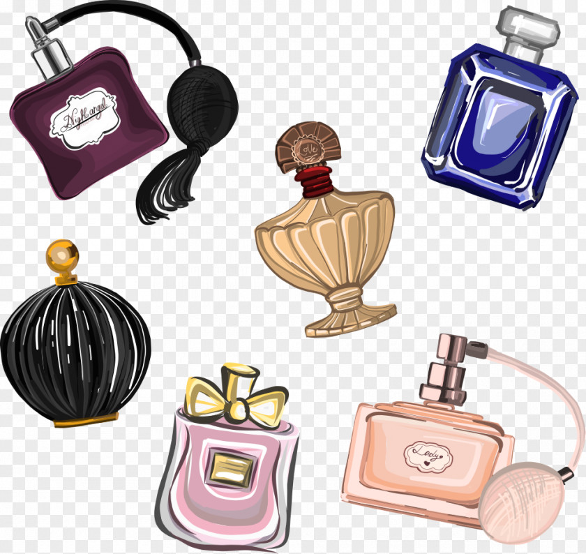 Different Styles Of Vector Perfume Drawing Illustration PNG