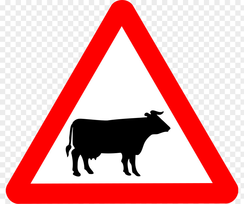 Free Barnyard Clipart Cattle Ox Warning Sign Traffic Road PNG