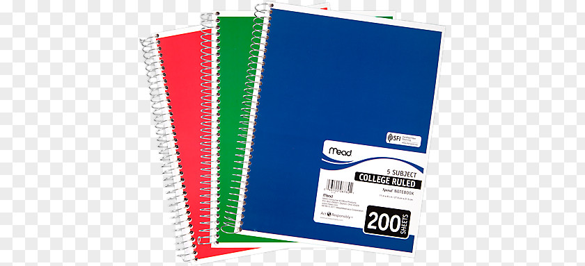 Notebook Ruled Paper Coil Binding Standard Size PNG
