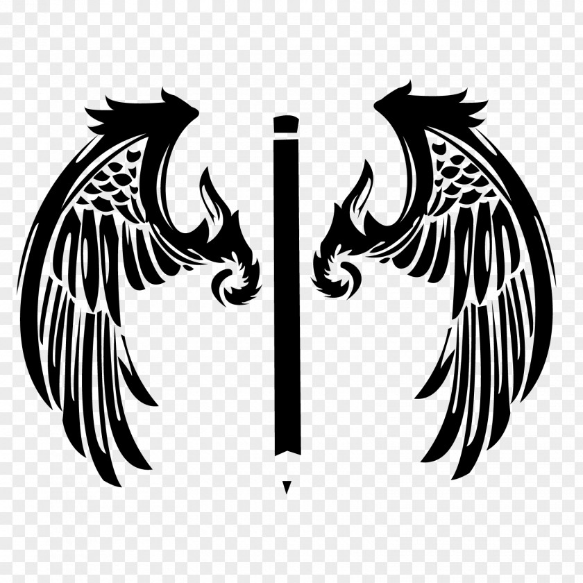 Albanian Eagle Tribal Bird Beak Feather Logo PNG