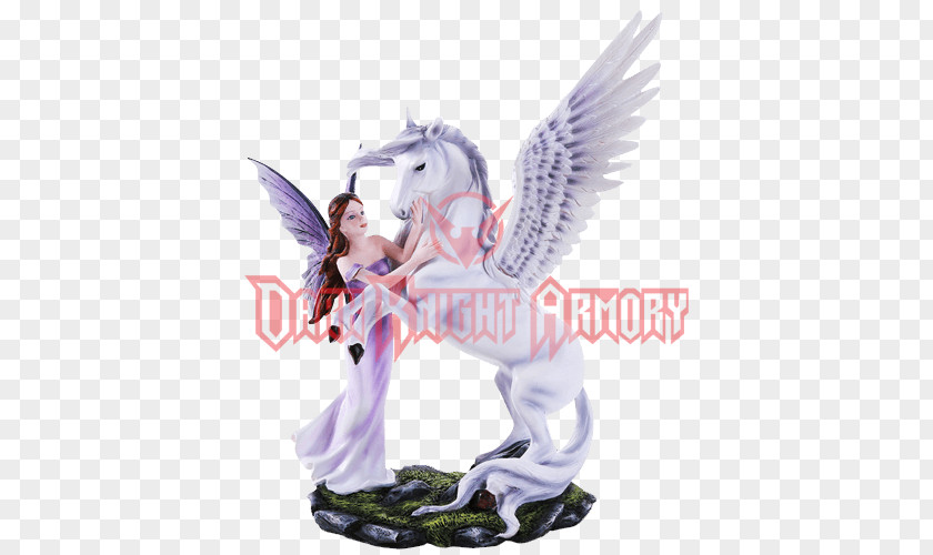 Purple Pegasus Figurine Unicorn Fairy Statue PNG