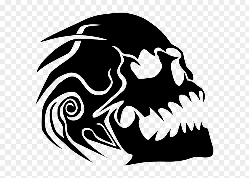 Bone Logo Skull Stencil PNG