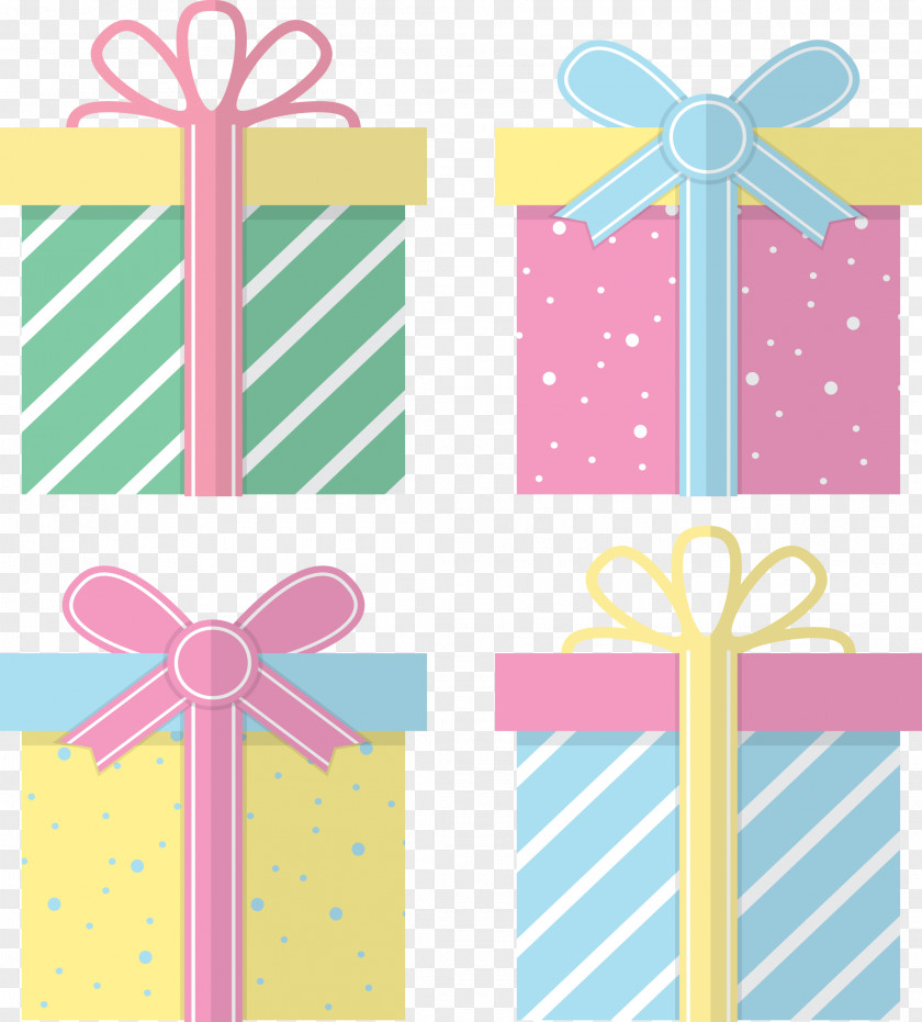 Vector Color Gift Box Paper PNG