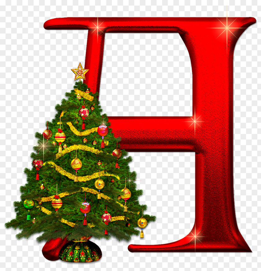 Christmas Tree Day Letter Alphabet Ornament PNG