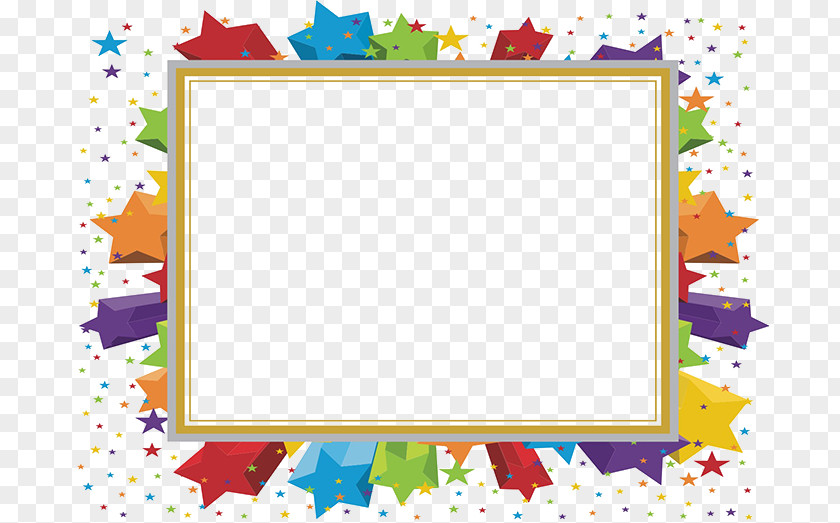 Colored Stars Border Template Microsoft PowerPoint Party Ppt Wallpaper PNG