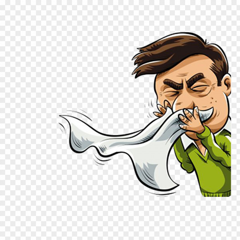 Hand-painted Cartoon Nose Cold People Sneeze Common Allergy Clip Art PNG