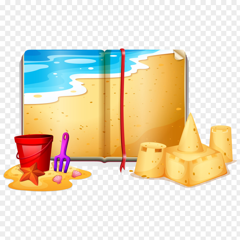 Vector Book With Beach Scene Sand Art And Play Photography Illustration PNG