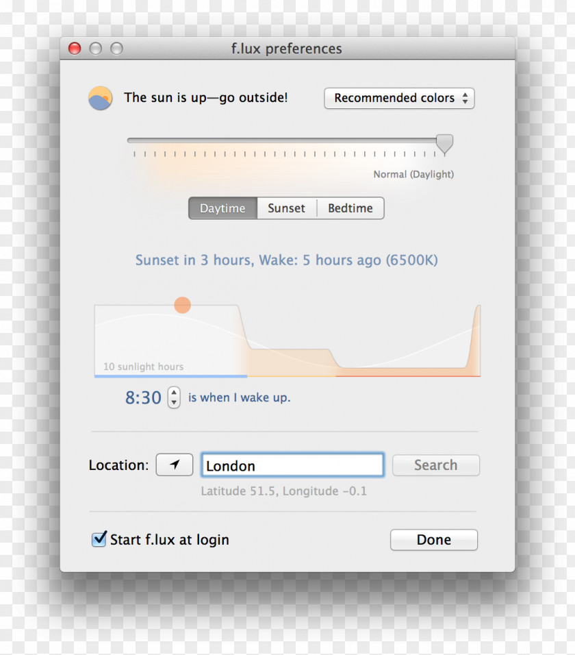 Computer F.lux Screenshot Color Temperature Software Monitors PNG