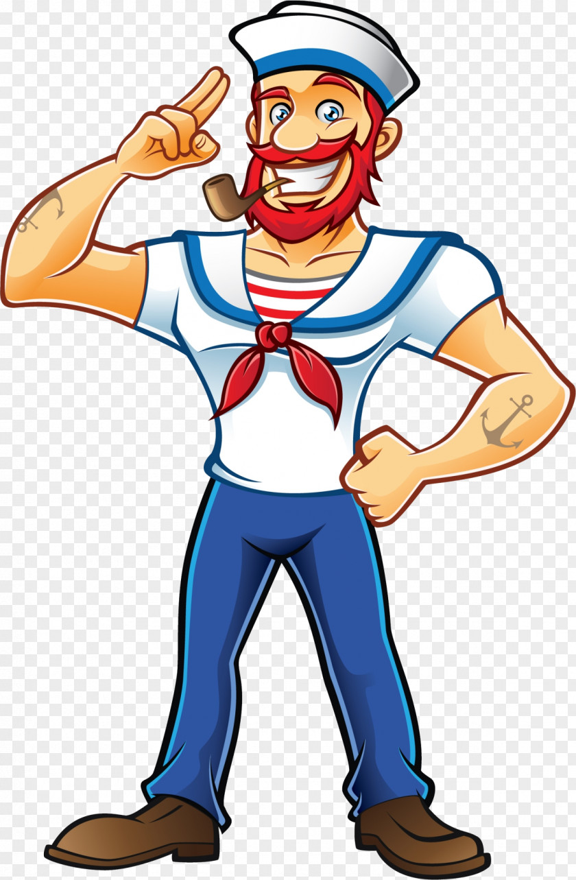 Cartoon Bartender Sailor Clip Art PNG