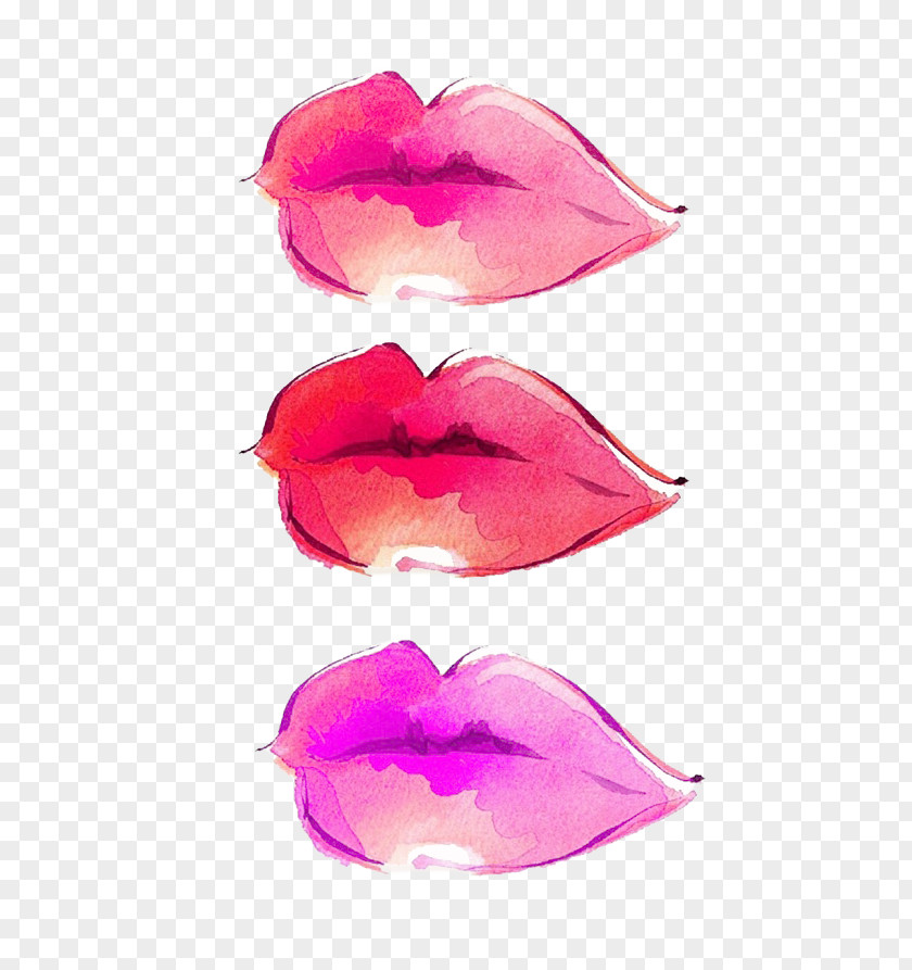 Watercolor Lips Lip Painting Computer File PNG