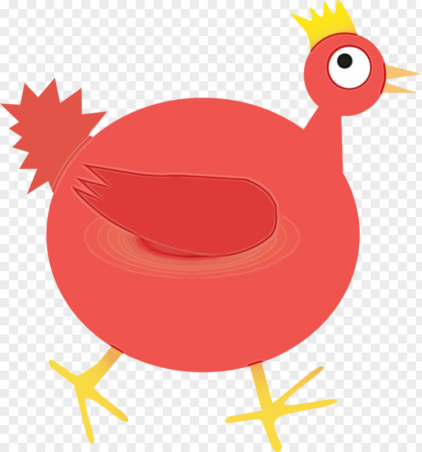 Beak Cartoon Chicken Red Pink Bird Rooster PNG