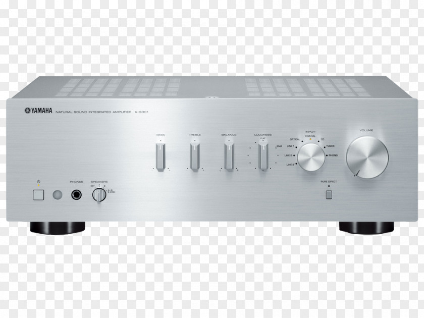 Integrated Amplifier Stereo Yamaha A-S501 2x 85 WSilver Audio Power Corporation PNG