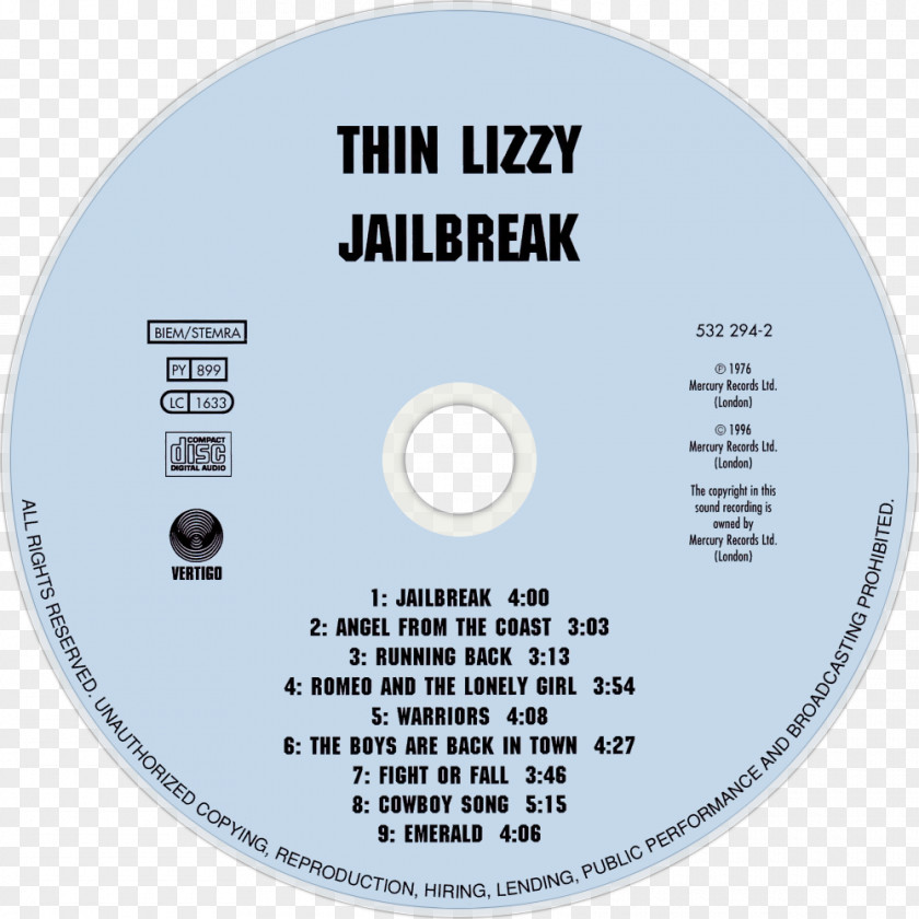 Logo Thin Lizzy Compact Disc Jailbreak Brand Disk Storage PNG