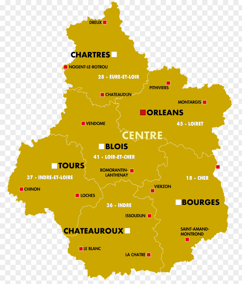 Map Loire Cher Regions Of France Blois PNG