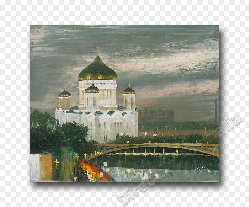 Painting Chapel Facade City Thunderstorm PNG