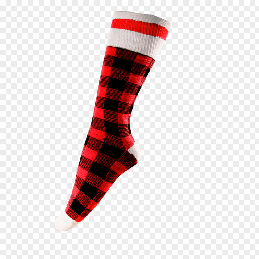 Red Plaid Tartan Sock Full Slipper Wool PNG
