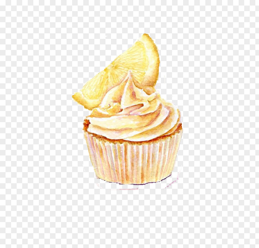 Painting Cupcake Buttercream Watercolor Drawing PNG