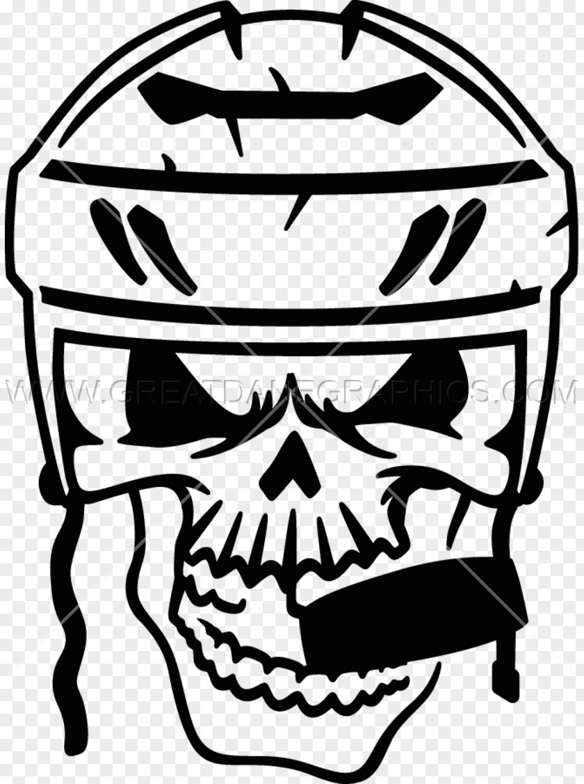 Skull T Shirt Printing Ice Hockey Helmets Clip Art PNG