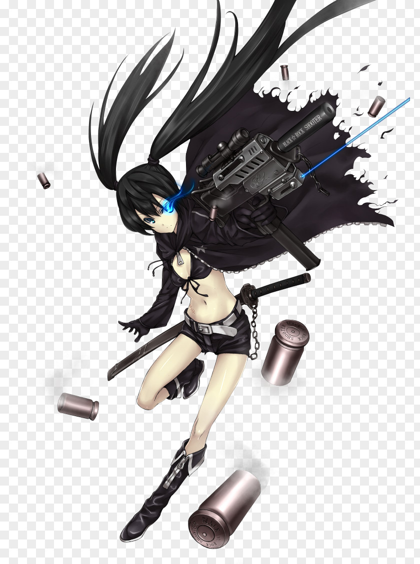 Black Rock Shooter Animated Cartoon Figurine Legendary Creature PNG