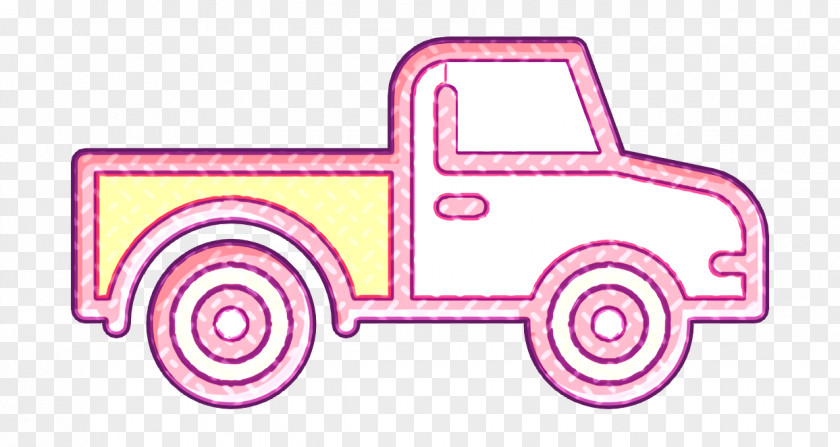 Linear Color Farming Elements Icon Transport Pickup Truck PNG
