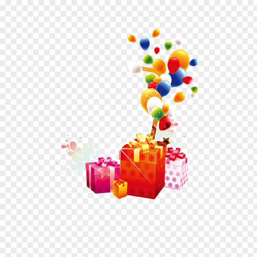 Colored Balloons Gift Balloon Childrens Day Box PNG