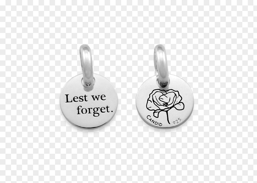 Lest We Forget Earring Body Jewellery Silver PNG