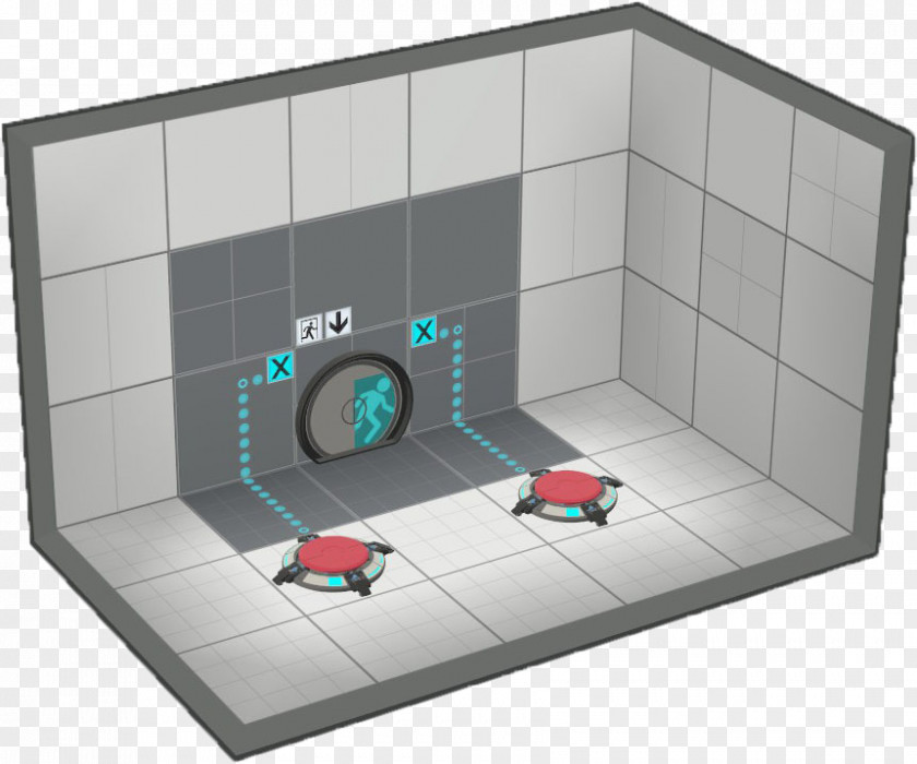Portal 2 AND Gate Logic Puzzle PNG