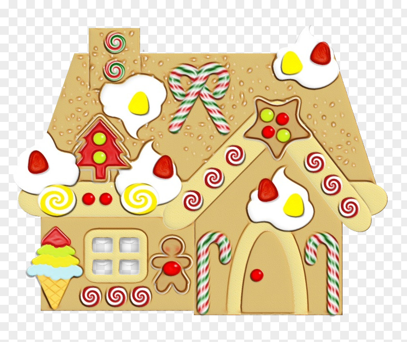 Interior Design Gingerbread House Watercolor Christmas PNG