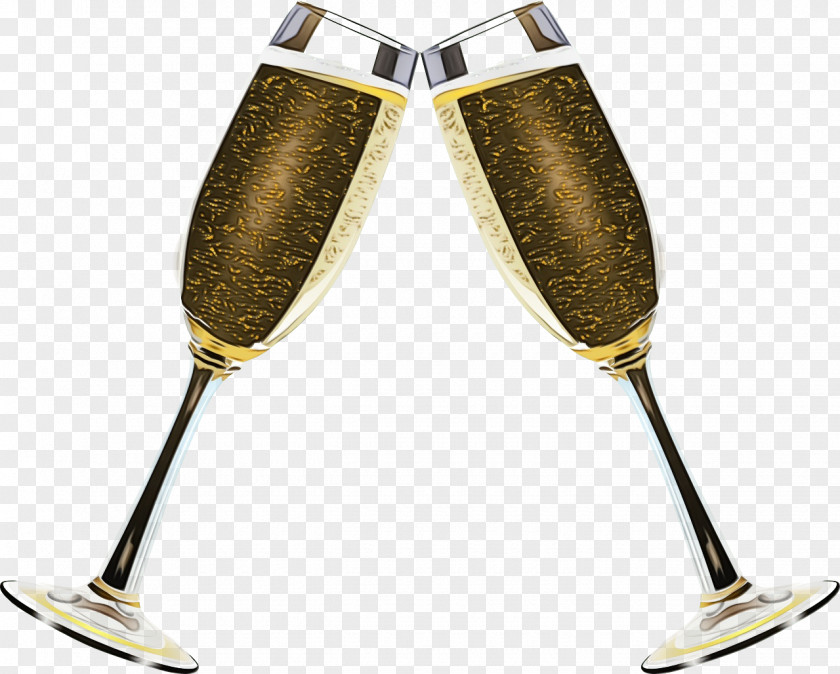 Metal Glasses New Year Champagne PNG