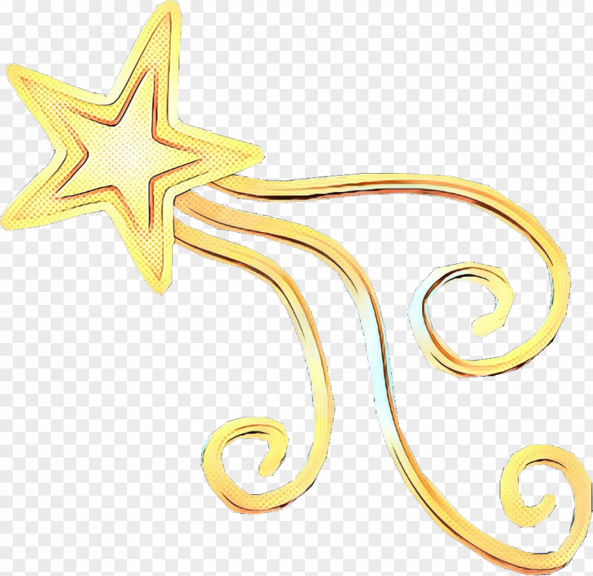 Star Body Jewelry Yellow PNG