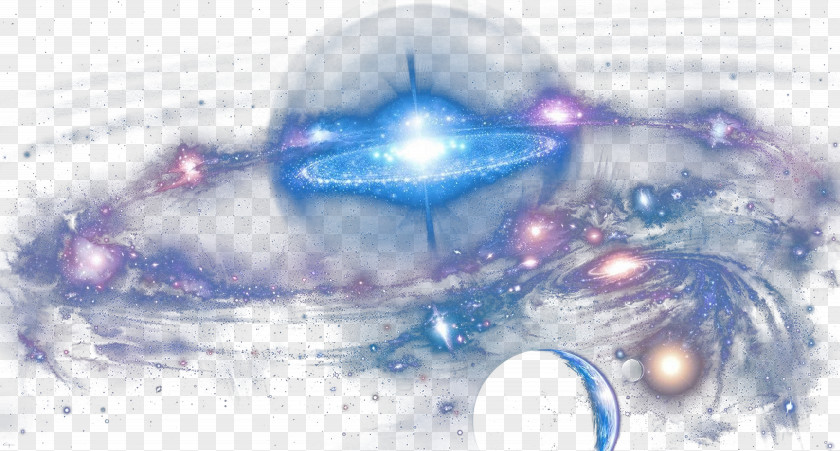 Dream Galaxy Blue Water Character Wallpaper PNG