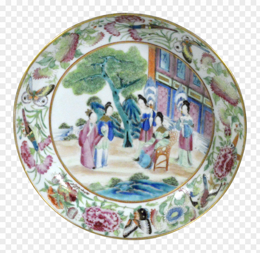 Porcelain Plate Letinous Edodes Chinese Export Ceramics PNG