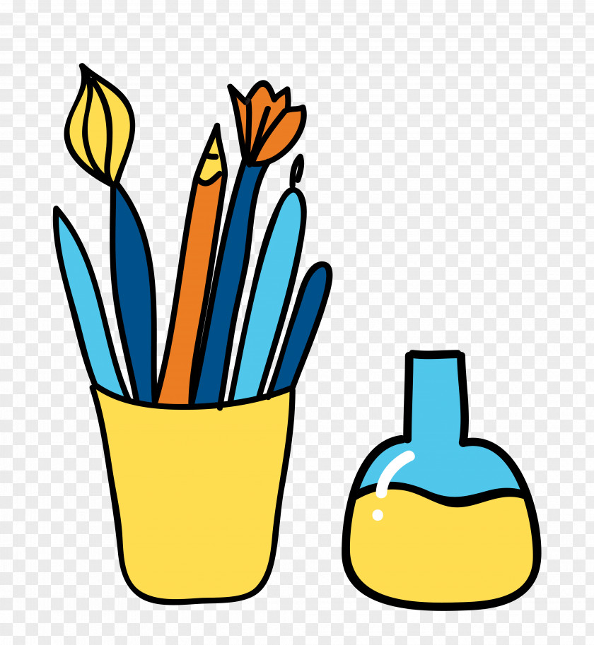 Vector Pen Holder Ink Material Painting Paintbrush Clip Art PNG